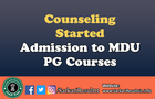 Counseling started for admission to MDU PG courses